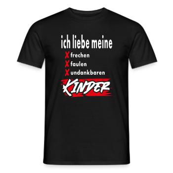 Ich liebe meine frechen faulen Kinder Shirt Spruch - Männer T-Shirt - Schwarz - Vorne - AI Model Male 178 light (178cm)