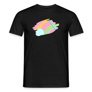 Design abstrait pastel - T-shirt homme - noir - Devant - AI Model Male 178 light (178cm)