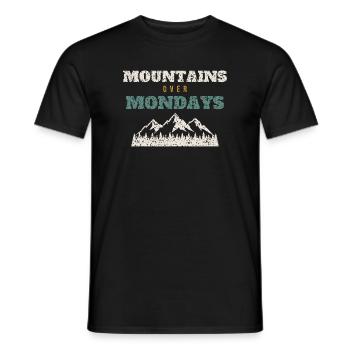 Mountains Over Mondays - Men's T-Shirt - black - Front - AI Model Male 178 light (178cm)