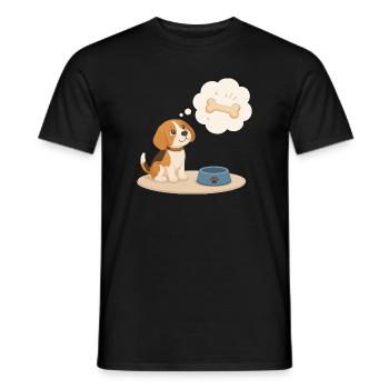 Beagle dreams of a bone - Men's T-Shirt - black - Front - AI Model Male 178 light (178cm)