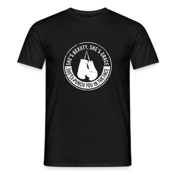 She’s Beauty, She’s Brave Boxing - Men's T-Shirt - black - Front - AI Model Male 178 light (178cm)