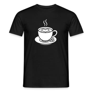 Tasse de café avec cœur pour les connaisseurs - T-shirt homme - noir - Devant - AI Model Male 178 light (178cm)