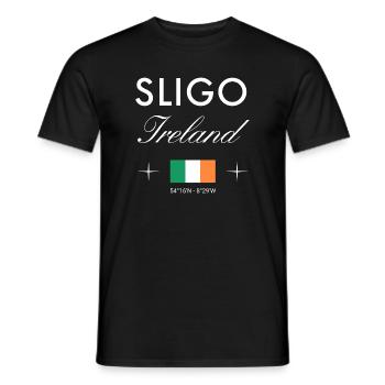 Coordonnées de Sligo Irlande Souvenir de voyage - T-shirt homme - noir - Devant - AI Model Male 178 light (178cm)