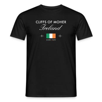 Cliffs of Moher Coordonnées Souvenir de voyage - T-shirt homme - noir - Devant - AI Model Male 178 light (178cm)