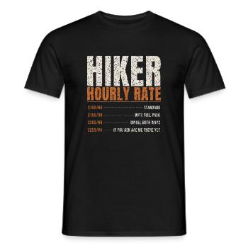Hiker Hourly Rate Funny - Men's T-Shirt - black - Front - AI Model Male 178 light (178cm)
