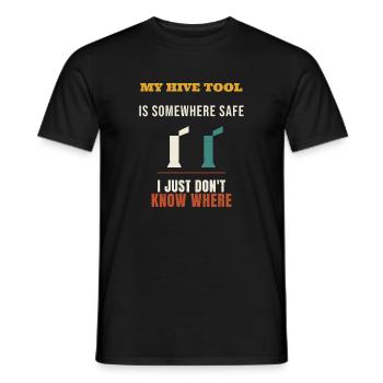 Beekeeper My Hive Tool Is Somewhere Safe Funny Bee - Men's T-Shirt - black - Front - AI Model Male 178 light (178cm)