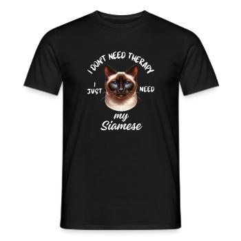 Siamese Cat Therapy - Men's T-Shirt - black - Front - AI Model Male 178 light (178cm)