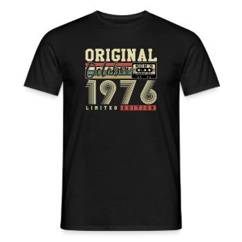 Original October 1976 – 50th Birthday Retro - Men's T-Shirt - black - Front - AI Model Male 178 light (178cm)