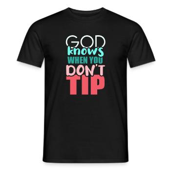 waiter bartender bartender bartender barchef - Men's T-Shirt - black - Front - AI Model Male 178 light (178cm)