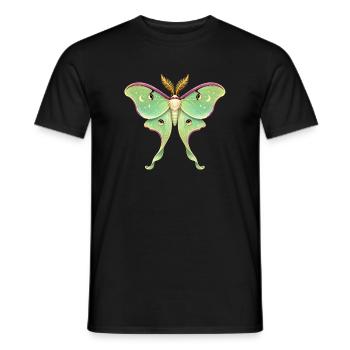 Luna Moth Celestial Illustration Actias luna - Men's T-Shirt - black - Front - AI Model Male 178 light (178cm)