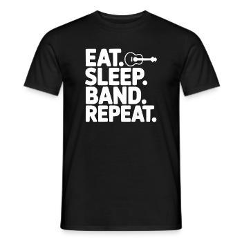 Mange. Dors. Band. Répétez. - T-shirt homme - noir - Devant - AI Model Male 178 light (178cm)