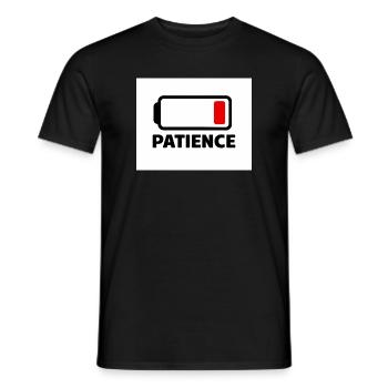 Icône de batterie PATIENCE avec police - T-shirt homme - noir - Devant - AI Model Male 178 light (178cm)