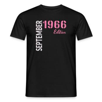 60th birthday, September 1966 - Men's T-Shirt - black - Front - AI Model Male 178 light (178cm)
