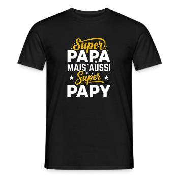 Super Papa Mais Aussi Super Papy Cadeau - T-shirt homme - noir - Devant - AI Model Male 178 light (178cm)