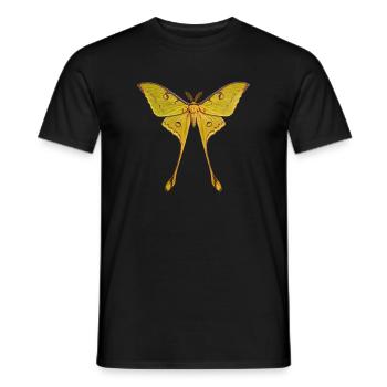 Comet Moth Argema mittrei - Men's T-Shirt - black - Front - AI Model Male 178 light (178cm)