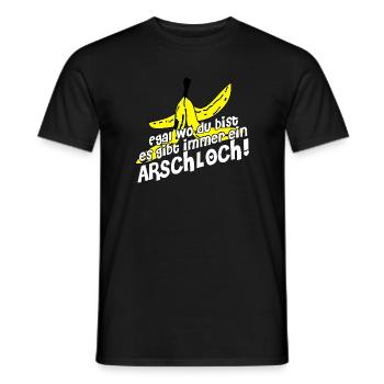 Egal wo du bist es gibt immer ein Arschloch - Männer T-Shirt - Schwarz - Vorne - AI Model Male 178 light (178cm)