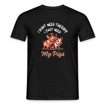 Schweinefarmtherapie - Männer T-Shirt - Schwarz - Vorne - AI Model Male 178 light (178cm)