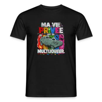 Ma Vie Privée Est En Multijoueur - Humour Gamer - T-shirt homme - noir - Devant - AI Model Male 178 light (178cm)