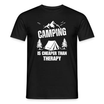 Cadeau de randonnée camping pour campeurs heureux et amateur de plein air - T-shirt homme - noir - Devant - AI Model Male 178 light (178cm)