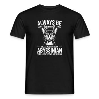 Abyssinian Cat Sayings Abyssinian Cat Gift - Men's T-Shirt - black - Front - AI Model Male 178 light (178cm)
