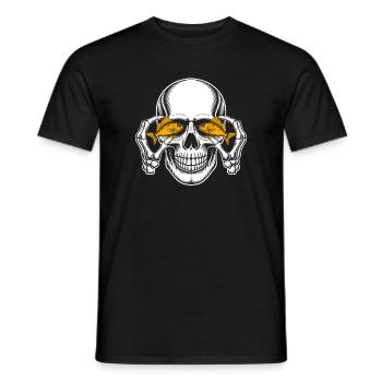 Crâne aux yeux de poisson rouge - T-shirt homme - noir - Devant - AI Model Male 178 light (178cm)