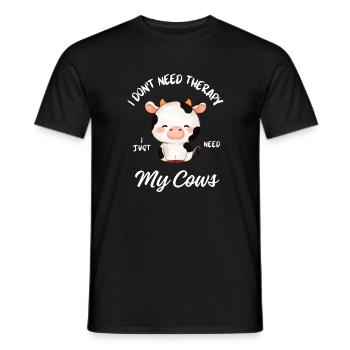 Cute Cow Therapy - Men's T-Shirt - black - Front - AI Model Male 178 light (178cm)