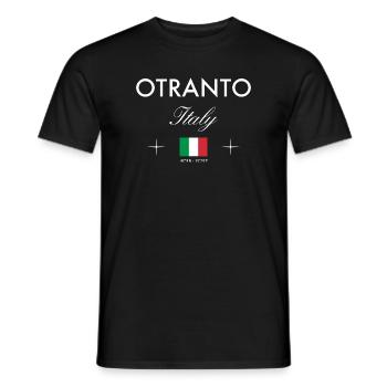 Otranto Italy Coordinates Travel Souvenir - Men's T-Shirt - black - Front - AI Model Male 178 light (178cm)