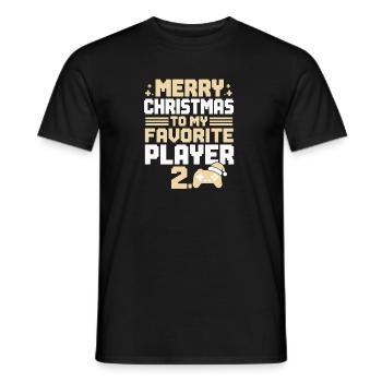 Joyeux Noël à mon joueur préféré 2 gamer - T-shirt homme - noir - Devant - AI Model Male 178 light (178cm)