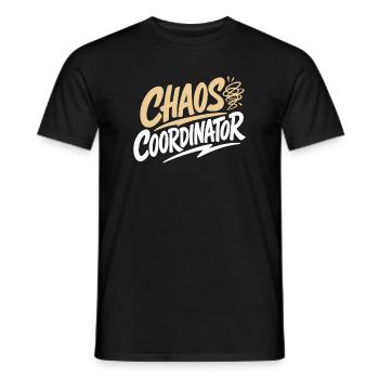Chaos Coordinator Funny Saying Shirt - Men's T-Shirt - black - Front - AI Model Male 178 light (178cm)