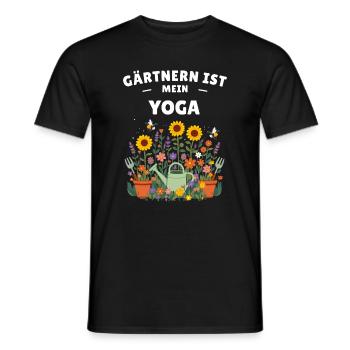 Gärtnern ist mein Yoga – Lustiges Garten Shirt - Männer T-Shirt - Schwarz - Vorne - AI Model Male 178 light (178cm)