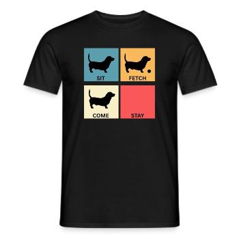 Basset Hound Dog Lover Cadeau pour la Maman du Chien - T-shirt homme - noir - Devant - AI Model Male 178 light (178cm)