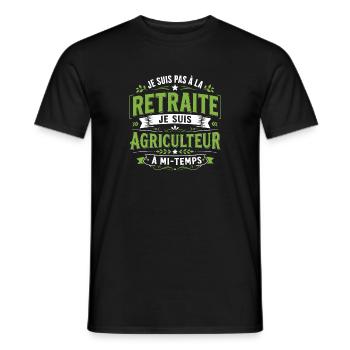 Je suis pas à la retraite je suis agriculteur - T-shirt homme - noir - Devant - AI Model Male 178 light (178cm)