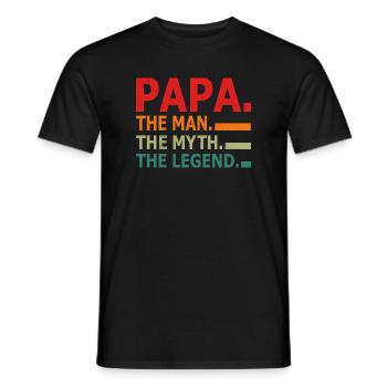 Papa The Man Myth Legend - Men's T-Shirt - black - Front - AI Model Male 178 light (178cm)