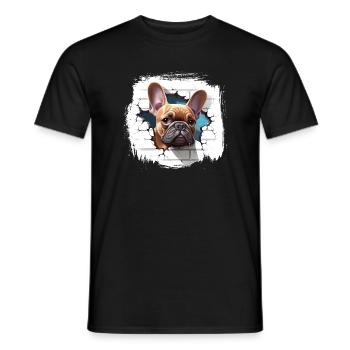 French Bulldog Cartoon - Men's T-Shirt - black - Front - AI Model Male 178 light (178cm)