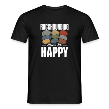 Rockhounding Makes Me Happy Mineral Collector - Men's T-Shirt - black - Front - AI Model Male 178 light (178cm)