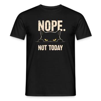 Die Katze sagt: Nein! - Männer T-Shirt - Schwarz - Vorne - AI Model Male 178 light (178cm)