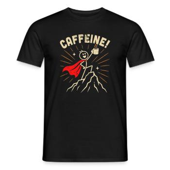 Caffeine Hero - Men's T-Shirt - black - Front - AI Model Male 178 light (178cm)