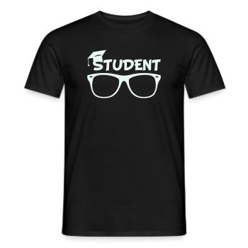 Graphique de lunettes pour étudiants - T-shirt homme - noir - Devant - AI Model Male 178 light (178cm)