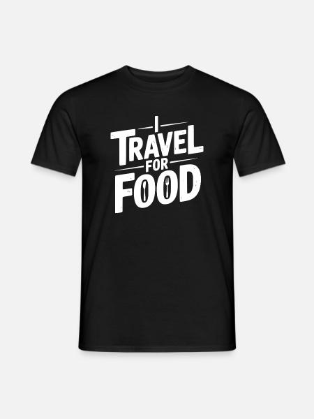 Ich reise zum Essen - Männer T-Shirt - Schwarz