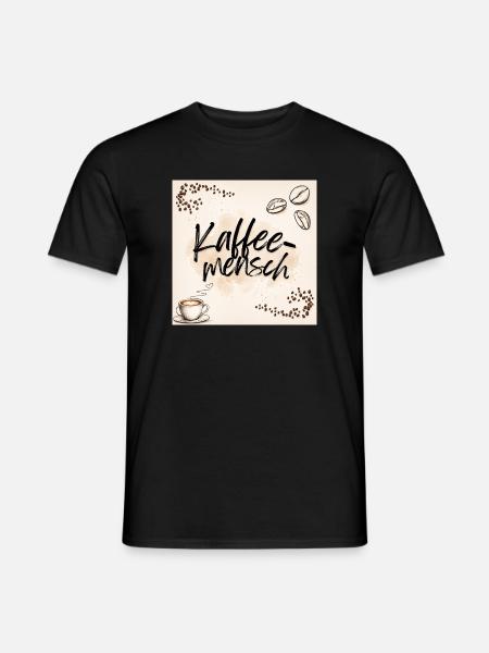Kaffeemensch Illustration - Männer T-Shirt - Schwarz