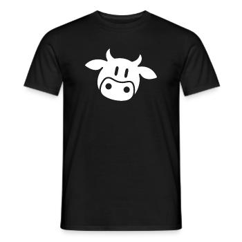 Weiße Kuh Silhouette Bauernhof Landleben - Männer T-Shirt - Schwarz - Vorne - AI Model Male 178 light (178cm)