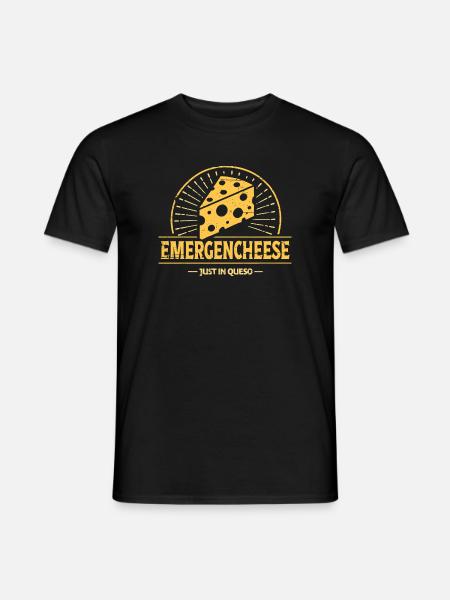 EmergenCheese Sunburst-Käse-Design - Männer T-Shirt - Schwarz