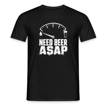 Need Beer ASAP Spruch - Männer T-Shirt - Schwarz - Vorne - AI Model Male 178 light (178cm)
