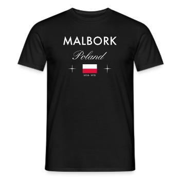 Marienburg Polen Koordinaten Reise Souvenir - Männer T-Shirt - Schwarz - Vorne - AI Model Male 178 light (178cm)