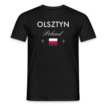 Allenstein Polen Koordinaten Reise Souvenir - Männer T-Shirt - Schwarz - Vorne - AI Model Male 178 light (178cm)