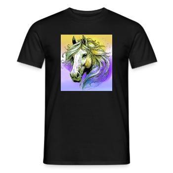 Pferd - Männer T-Shirt - Schwarz - Vorne - AI Model Male 178 light (178cm)