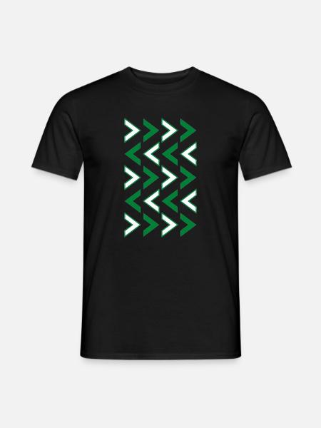 Grünes Geometrie-Muster - Männer T-Shirt - Schwarz