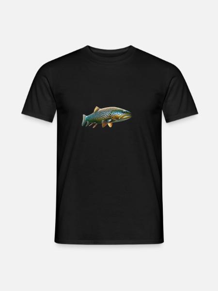 Forelle fischen - Männer T-Shirt - Schwarz
