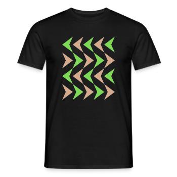 Zickzack-Kontrast Muster - Männer T-Shirt - Schwarz - Vorne - AI Model Male 178 light (178cm)