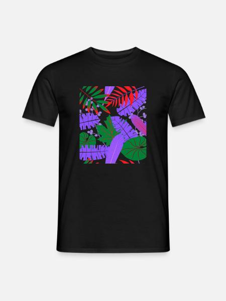 Tropische Blattfarben Fusion - Männer T-Shirt - Schwarz